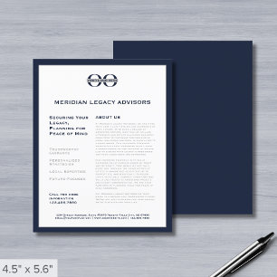 Prospectus 11,4 Cm X 14,2 Cm Circulaire d'affaires avec logo