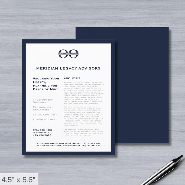 Prospectus 11,4 Cm X 14,2 Cm Circulaire d'affaires avec logo (Créateur téléchargé)