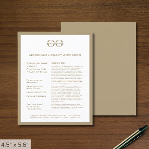 Prospectus 11,4 Cm X 14,2 Cm Circulaire d'affaires avec logo