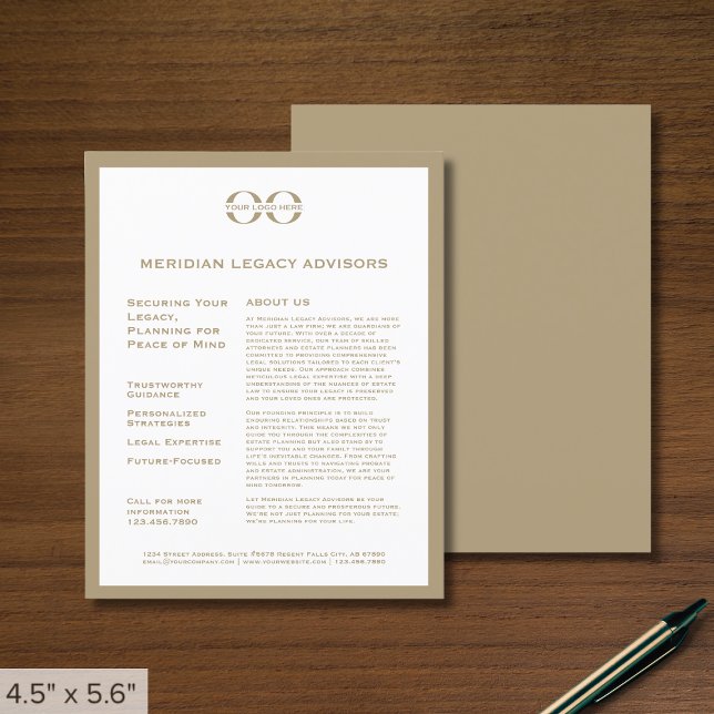 Prospectus 11,4 Cm X 14,2 Cm Circulaire d'affaires avec logo (Créateur téléchargé)