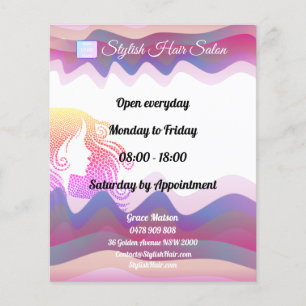 Prospectus 11,4 Cm X 14,2 Cm Circulaire d'affaires Rainbow Waves avec logo