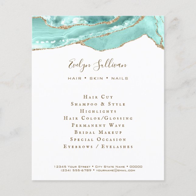 Prospectus 11,4 Cm X 14,2 Cm Circulaire d'agate Aquamarine (Devant)