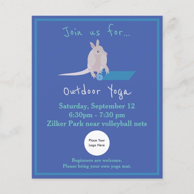 Prospectus 11,4 Cm X 14,2 Cm Circulaire de yoga extérieur personnalisable (Devant)