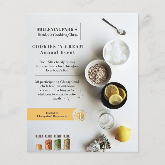 Prospectus 11,4 Cm X 14,2 Cm circulaire d'événements de cuisine (Devant)