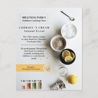Prospectus 11,4 Cm X 14,2 Cm circulaire d'événements de cuisine