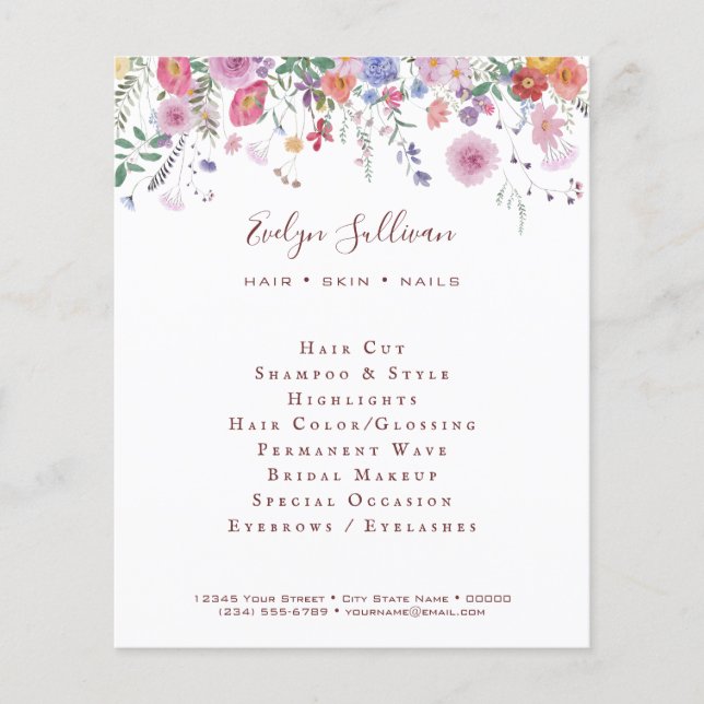 Prospectus 11,4 Cm X 14,2 Cm Circulaire fleur sauvage fraîche (Devant)