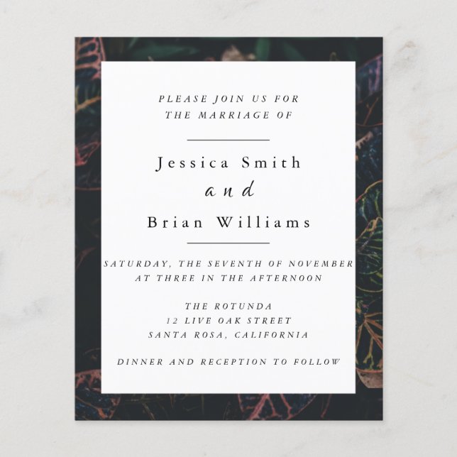 Prospectus 11,4 Cm X 14,2 Cm Circulaire Mariage Imaginaire (Devant)