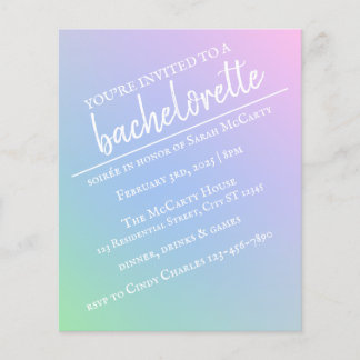 Prospectus 11,4 Cm X 14,2 Cm Circulaire Pastel Rainbow Bacheloro Party