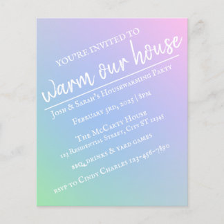 Prospectus 11,4 Cm X 14,2 Cm Circulaire Pastel Rainbow House Party