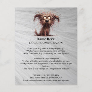 Prospectus 11,4 Cm X 14,2 Cm Circulaire personnalisée de toilettage de chiens