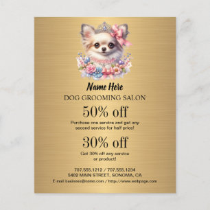 Prospectus 11,4 Cm X 14,2 Cm Circulaire personnalisée de toilettage de chiens