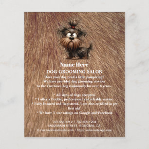 Prospectus 11,4 Cm X 14,2 Cm Circulaire personnalisée de toilettage de chiens
