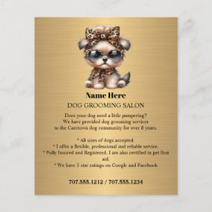 Prospectus 11,4 Cm X 14,2 Cm Circulaire personnalisée de toilettage de chiens