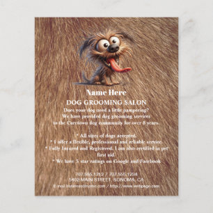 Prospectus 11,4 Cm X 14,2 Cm Circulaire personnalisée de toilettage de chiens