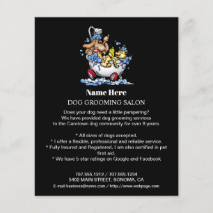 Prospectus 11,4 Cm X 14,2 Cm Circulaire personnalisée de toilettage de chiens
