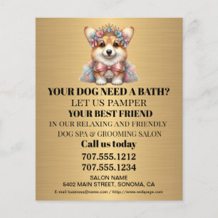 Prospectus 11,4 Cm X 14,2 Cm Circulaire personnalisée de toilettage de chiens