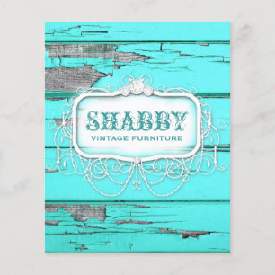 Prospectus 11,4 Cm X 14,2 Cm Circulaire Vintage d'aqua en bois GC Shabby