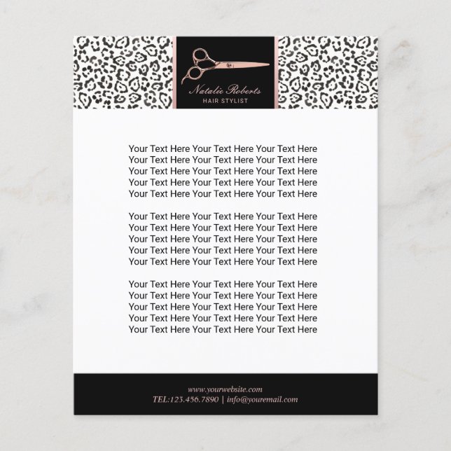 Prospectus 11,4 Cm X 14,2 Cm Ciseau Or Rose Léopard moderne (Devant)