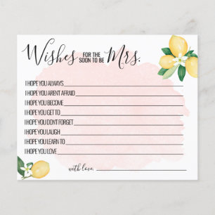 Prospectus 11,4 Cm X 14,2 Cm Citron rose souhaite que le bientôt être la carte