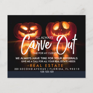 Prospectus 11,4 Cm X 14,2 Cm citrouille immobilier référentiels Faire-part