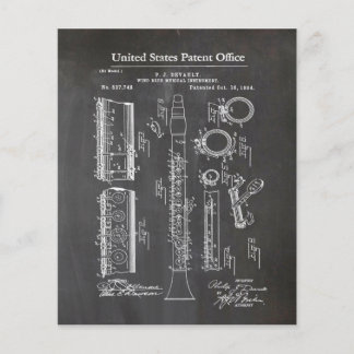 Prospectus 11,4 Cm X 14,2 Cm Clarinet aux accents musicaux