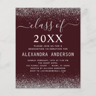 Prospectus 11,4 Cm X 14,2 Cm Classe budgétaire de 2023 Graduation Argent Bourgo