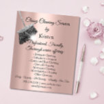 Prospectus 11,4 Cm X 14,2 Cm Classy Cleaning Services House Keeping Rose Silver<br><div class="desc">As a cleaning services provider, promoting your business to reach a wider audience and attract more clients is essential. One of the most effective ways to do this is by designing a brochure or flyer that showcases your services and prices in a visually appealing way. A well-designed brochure can help...</div>