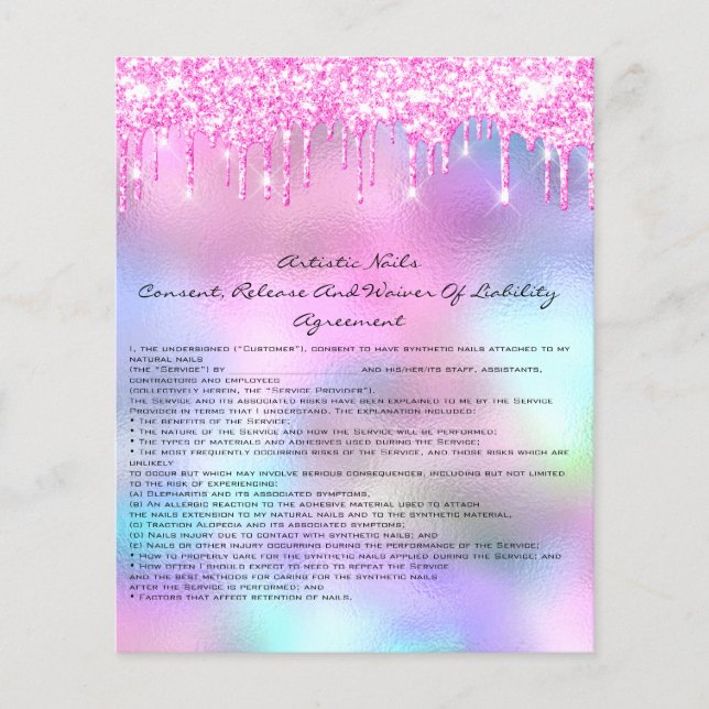 Prospectus 11,4 Cm X 14,2 Cm Clous Artiste Responsabilité Renonciation Rose Lec (Devant)