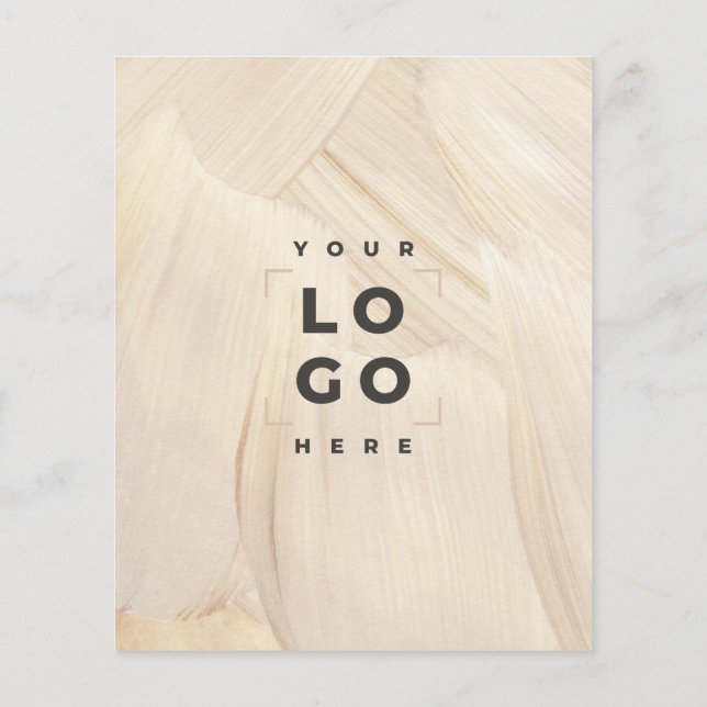 Prospectus 11,4 Cm X 14,2 Cm Code QR abstrait peint élégant naturel neutre (Dos)