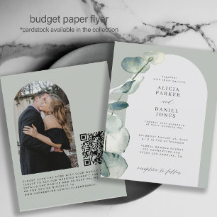 Prospectus 11,4 Cm X 14,2 Cm CODE QR budget sage arche PHOTO invitation de mari