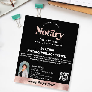 Prospectus 11,4 Cm X 14,2 Cm Code QR de notaire mobile et agent de signature de