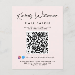 Prospectus 11,4 Cm X 14,2 Cm Code QR de script de signature de nom d'entreprise