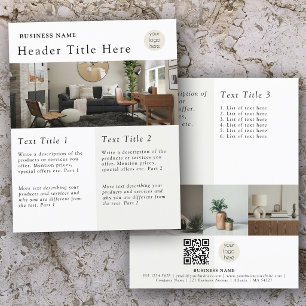 Prospectus 11,4 Cm X 14,2 Cm Code QR du logo du fournisseur de photos professio