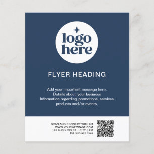 Prospectus 11,4 Cm X 14,2 Cm Code QR Entreprise Moderne Bleu sur mesure