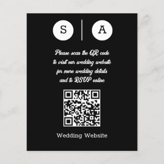 Prospectus 11,4 Cm X 14,2 Cm Code QR noir et blanc, simple et chic