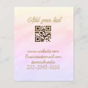 Prospectus 11,4 Cm X 14,2 Cm code QR personnalisé simple ajoutez votre nom text