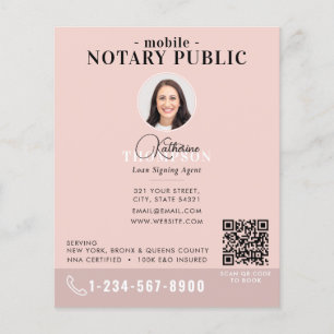 Prospectus 11,4 Cm X 14,2 Cm Code QR photo rose moderne de l'agent de signature
