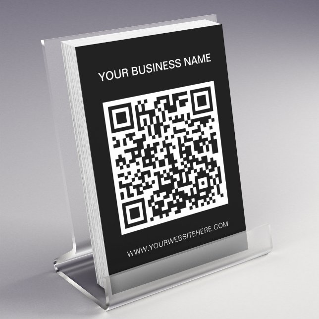 Prospectus 11,4 Cm X 14,2 Cm Code QR Publicité promotionnelle Noir (Créateur téléchargé)