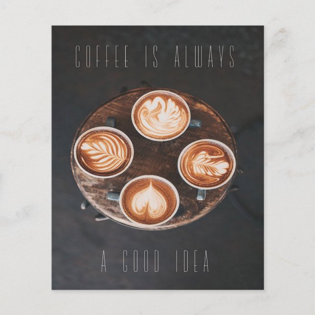 Prospectus 11,4 Cm X 14,2 Cm Coffee is always a good id (Devant)