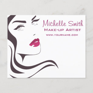 Prospectus 11,4 Cm X 14,2 Cm Coiffeuse Long Hair maquiller l'image de marque de