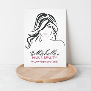 Prospectus 11,4 Cm X 14,2 Cm Coiffeuse Moderne Élégante Fille Noir et Blanc
