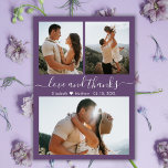 Prospectus 11,4 Cm X 14,2 Cm Collage de photos pas cher Mauve Mariage Merci Cir<br><div class="desc">Élégant et moderne à la main "Amour et merci" Script Mariage (3) Trois Photo Collage Merci personnalisé à petit budget flyer. Un mariage élégant vous remercie modèle avec trois photos sur le devant et 1 photo sur le dos. ***VEUILLEZ NOTER! *** DÉPOSEZ POUR PLUS D'INFORMATIONS ! *** Avec le texte...</div>