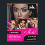 Prospectus 11,4 Cm X 14,2 Cm Collage photo rose chaud Logo de maquillage QR pro<br><div class="desc">Flyer recto verso pour un maquilleur, un peintre à ongles, un styliste de cheveux ou une profession similaire où vous devez présenter votre travail dans un collage photo rétro avec des bordures rose vif et arrière - plan rose vif. Personnalisez avec votre logo et sur le dos une photo supplémentaire...</div>
