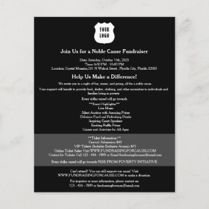 Prospectus 11,4 Cm X 14,2 Cm Collecte de fonds Black Moderne