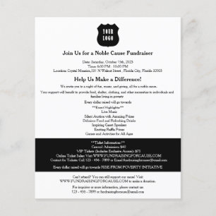 Prospectus 11,4 Cm X 14,2 Cm Collecte de fonds en noir et blanc