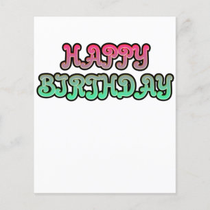Prospectus 11,4 Cm X 14,2 Cm Colorful Gradient Happy Birthday Typography