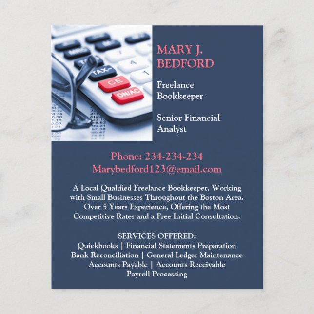 Prospectus 11,4 Cm X 14,2 Cm Comptabilité (Devant)