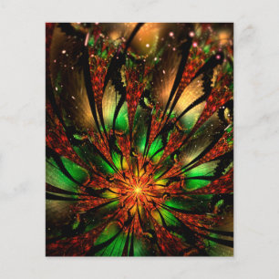 Prospectus 11,4 Cm X 14,2 Cm Conception Abstraite des fleurs fractales.