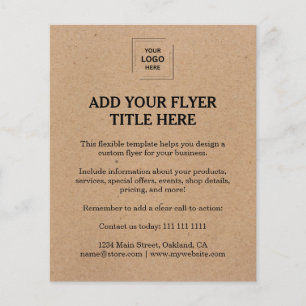 Prospectus 11,4 Cm X 14,2 Cm Conception de flyer de branding d'entreprise Kraft