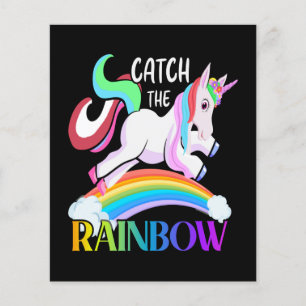 Prospectus 11,4 Cm X 14,2 Cm Conception de licorne arc-en-ciel Catch